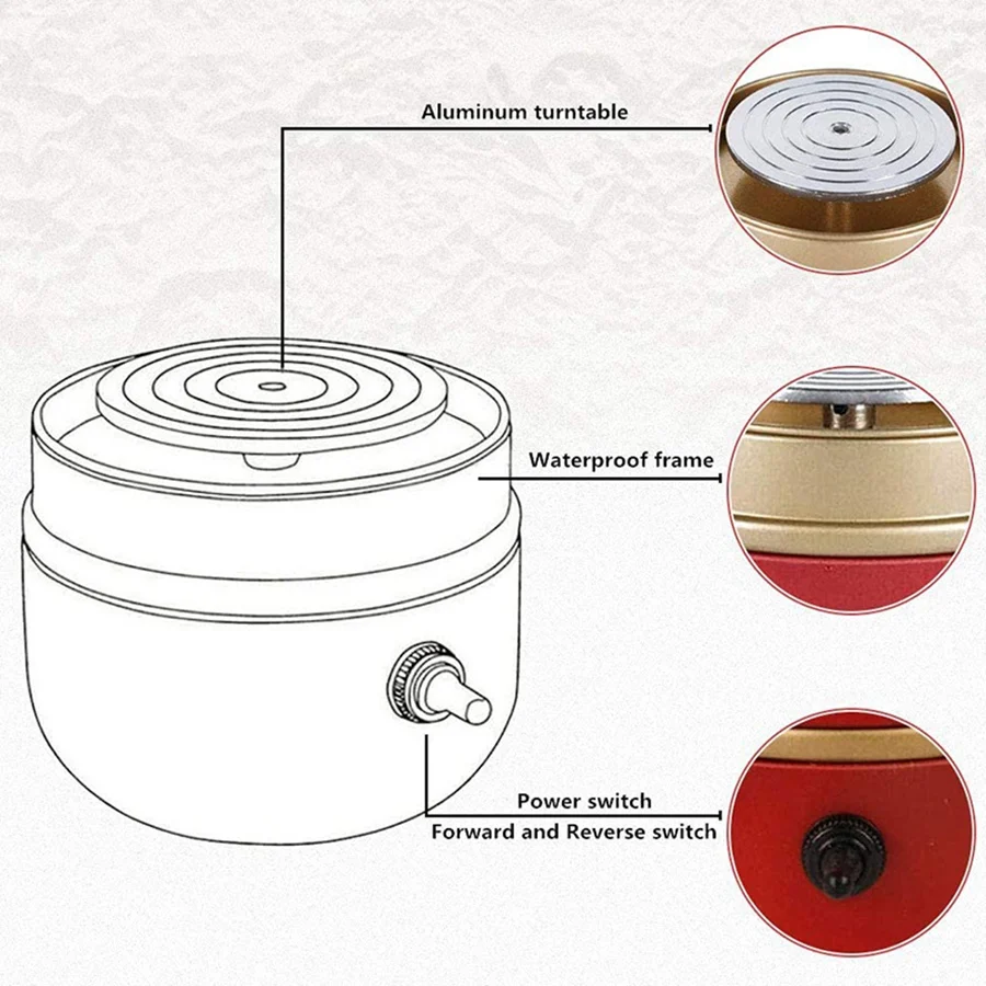 

N04R Мини-электрическая машина для гончарного круга, электрическая маленькая машина для формования керамики с подносом для самостоятельной работы, глина, художественное ремесло