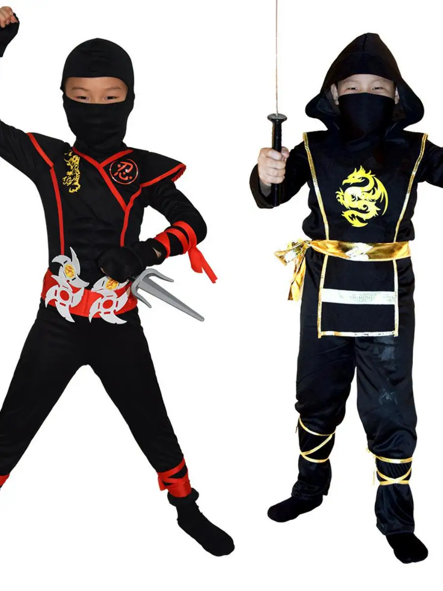 Nieuwe Halloween Kinderprestatiekostuum Ninja Nightwalker Cosplay Pak Yanguo Polyester Winter Stage Performance Outfit