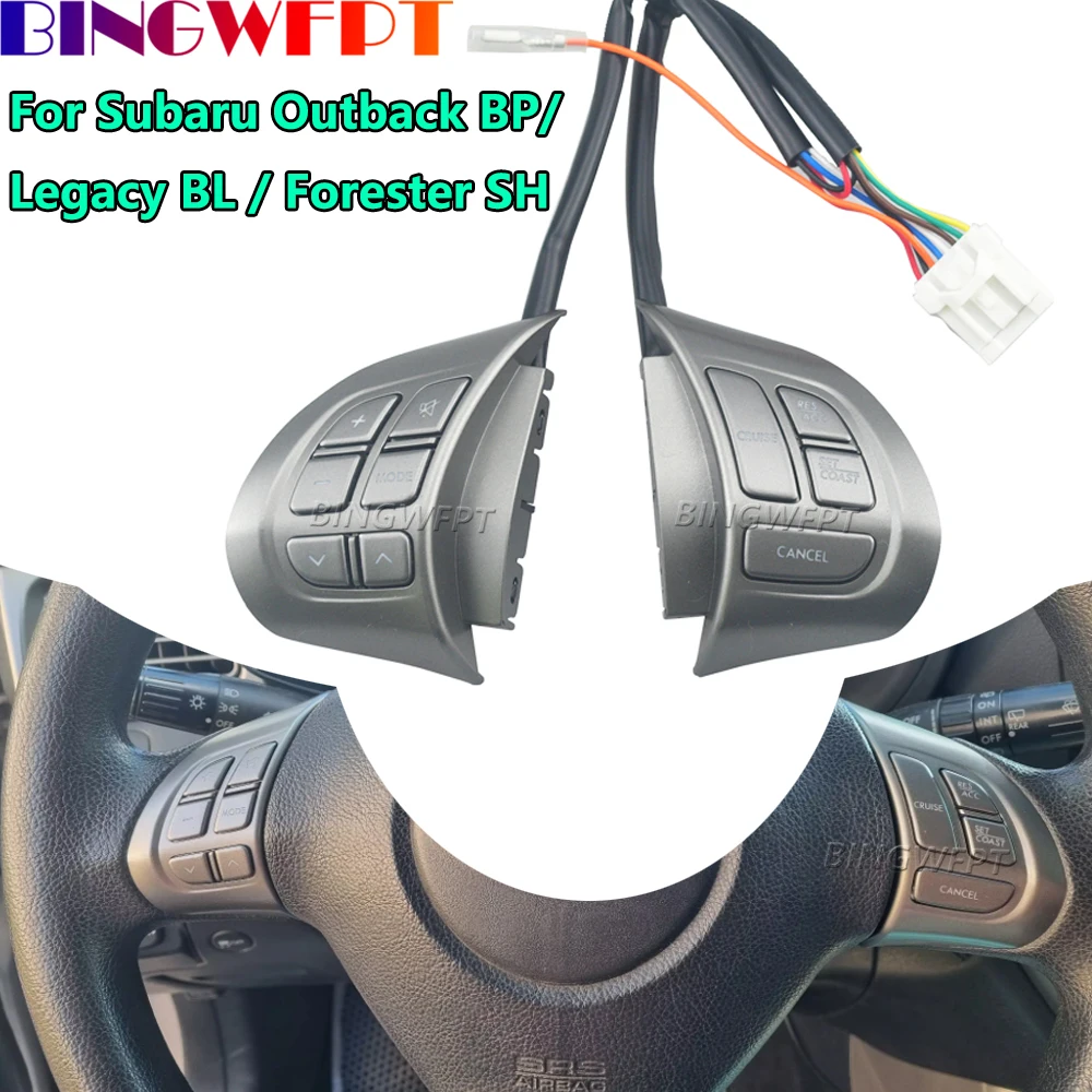 Image of Für Subaru Forester 2008-2010 Für Outback BP 2007-2009 Multimedia-Stummschaltmodus Lautstärke Tempomat Lenkrad-Tastenschalter