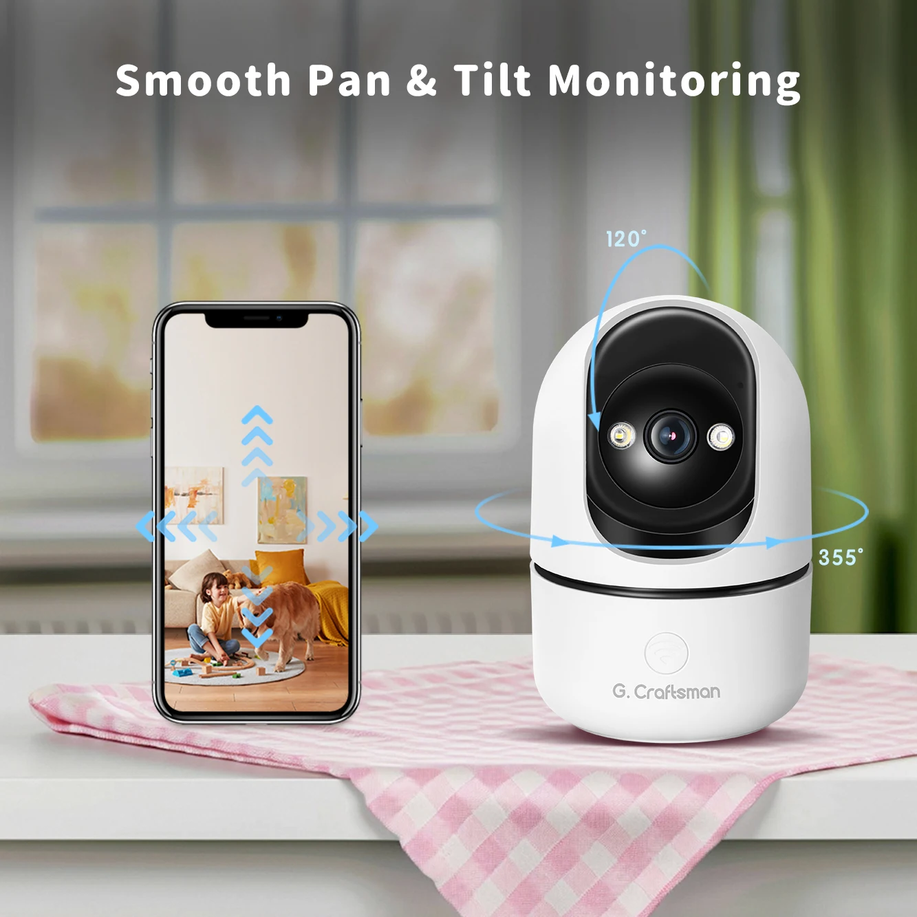 CN C2 WiFi ,2.4G + 5.8G, Wireless, Two-Way Audio, Auto Tracking, TF Card Slot ,Cloud storage, Home Security G.Craftsman