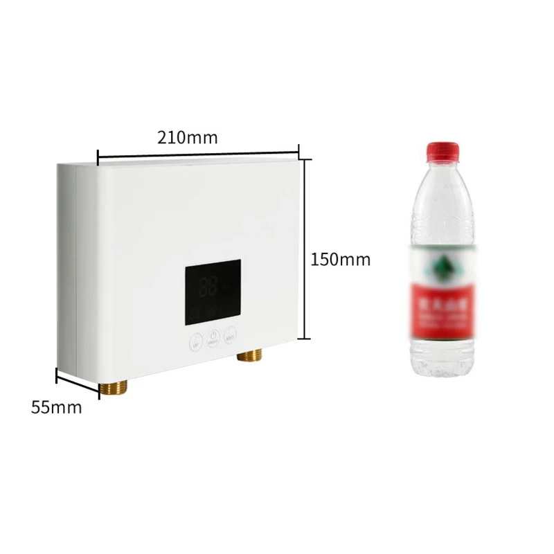 110V 220V Instant Water Heater Bathroom Kitchen Wall Mounted Electric Water Heater LCD Temperature Display with Remote Control