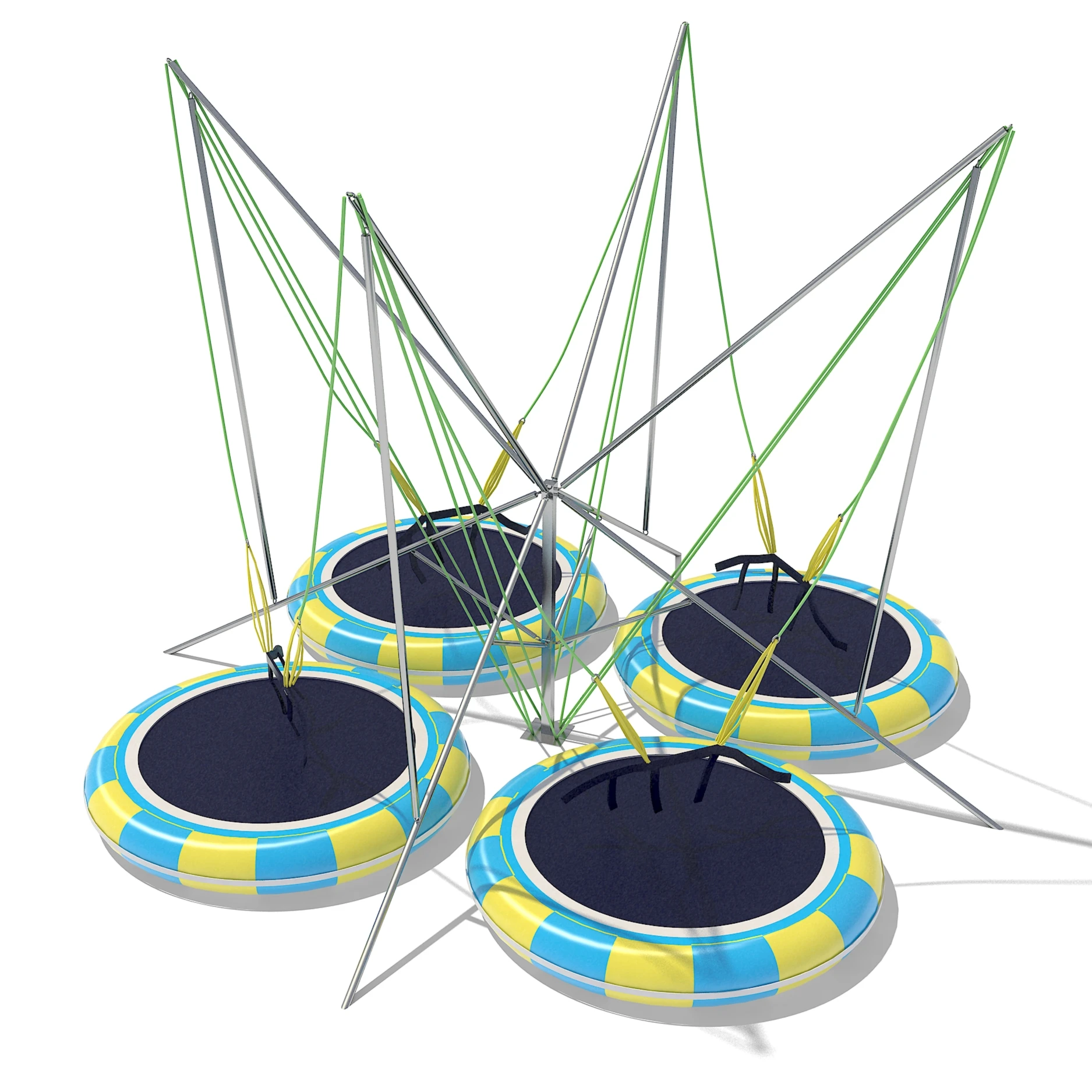 Trampolín Elástico Inflable, Equipo Deportivo para Saltos al Aire Libre