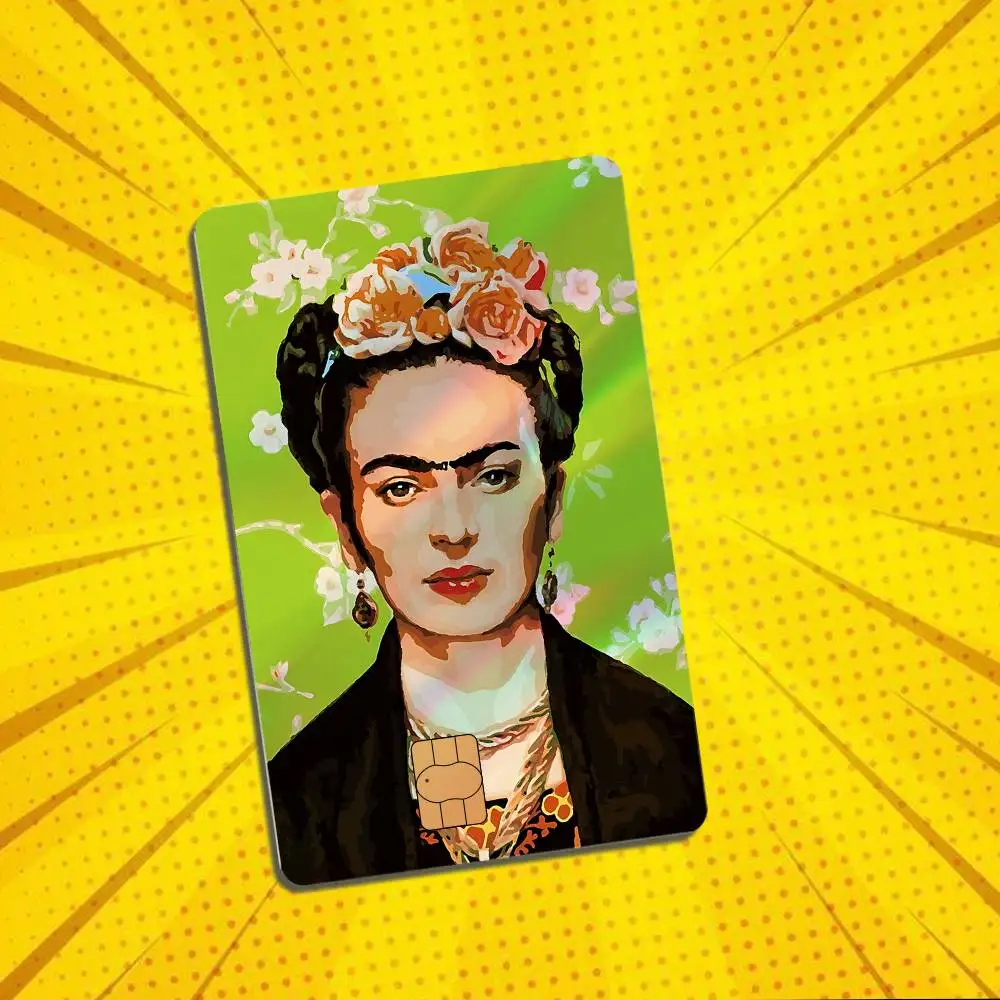 Mexican Legend Art Frida Kahlo Laser-like texture Card Stickers Credit Visa Debit Bank Charge Card Bus Metro Waterproof Sticker