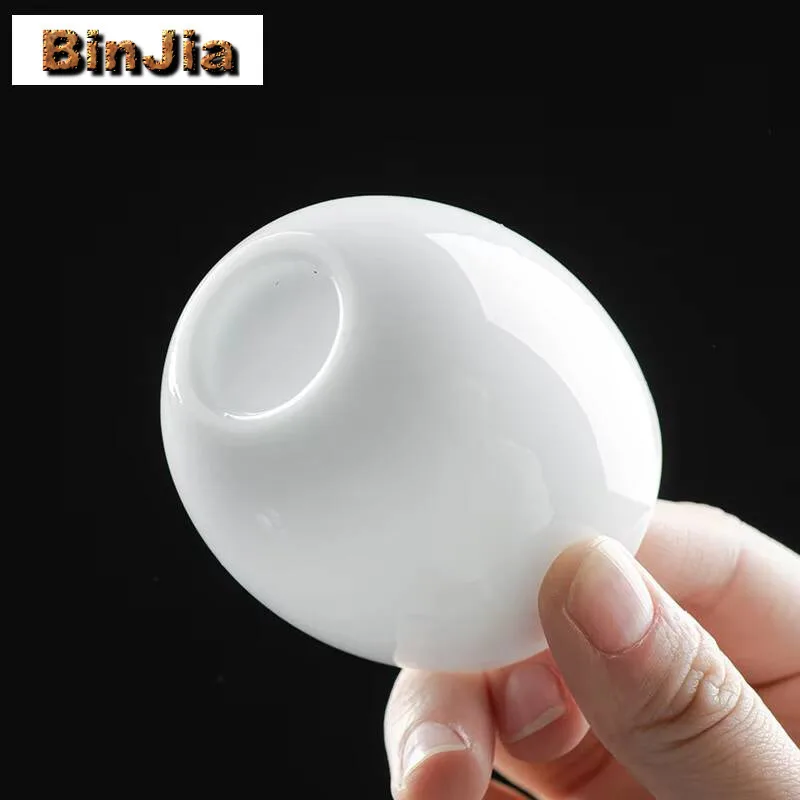 70 مللي بذور الجليد الأغنام الدهون اليشم الأبيض الخزف فنجان شاي البيض على شكل ماستر الشخصية السلطانية أكواب تشازان الكونغ فو Teaset هدية لوازم #2