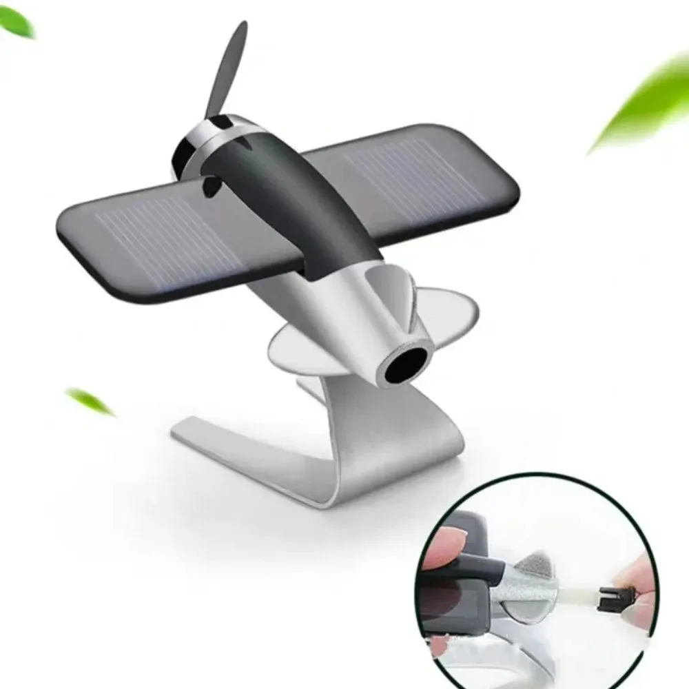 Airplane Model Car Air Freshener Originality Solar Panel Solid Fragrant Car Interior Car Aroma Center Console Decoration