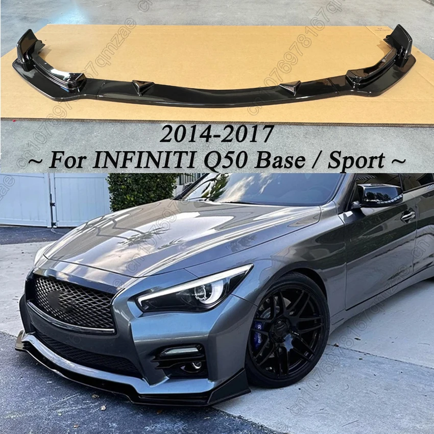 

Car Front Bumper Lip Spoiler For INFINITI Q50 Base / Sport 2014-2017 Racing Bumper Lower Splitter Protector Modification Part