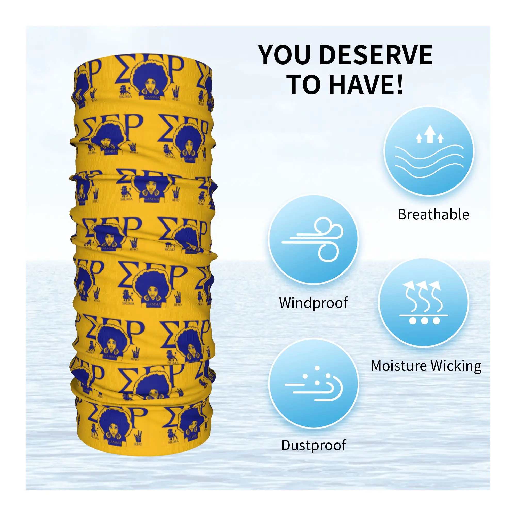 Sigma Gamma Rho Bandana cuello polaina protección UV cara bufanda cubierta mujeres hombres afroamericano hermandad sombreros tubo pasamontañas