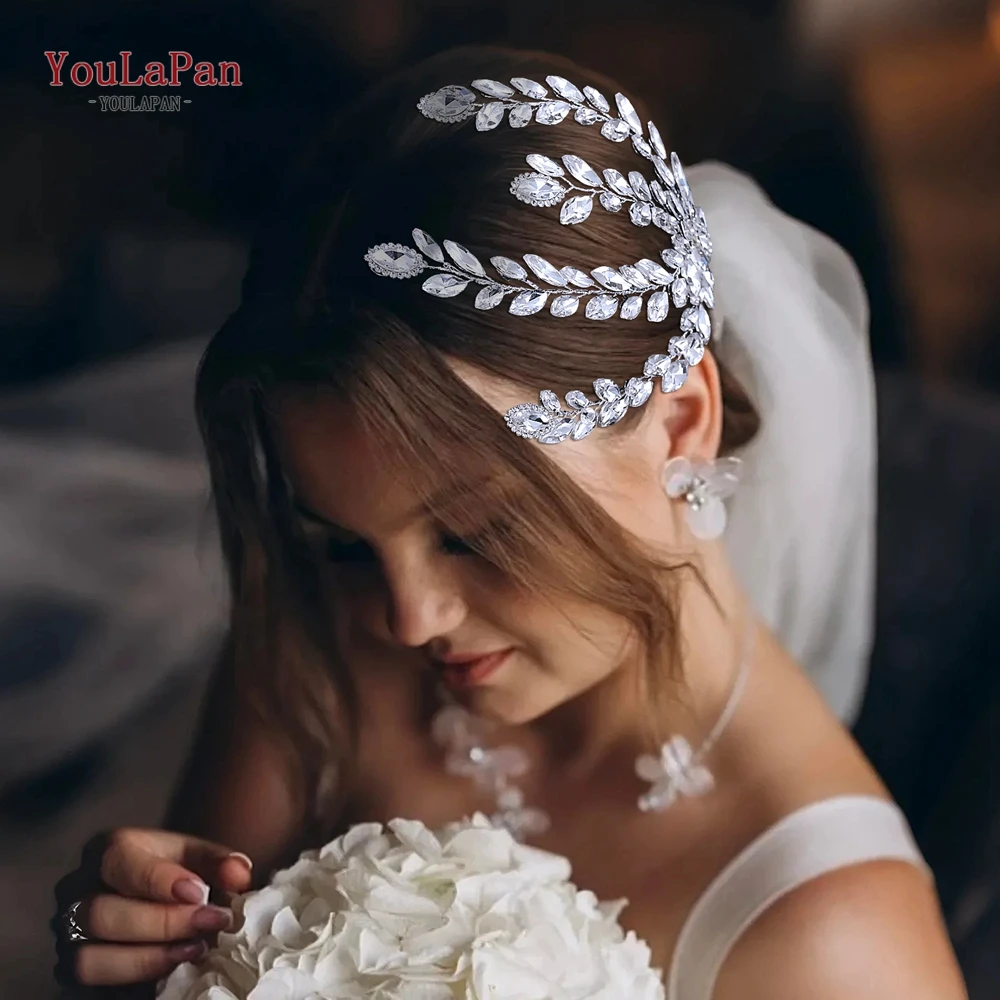 

YouLaPan Rhinestone Hairwear Bridal Wedding Headpiece Colorful Headwear Hair Accessories Handmade Banquet Party Headband HP905