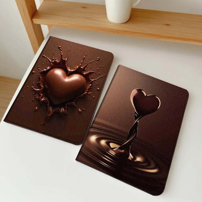 Funda de tableta suave con forma de corazón de chocolate para Samsung Galaxy Tab A7 A A8 A9 A11 S6 S11 10.1 10.4 10.5 pulgadas Lite Plus