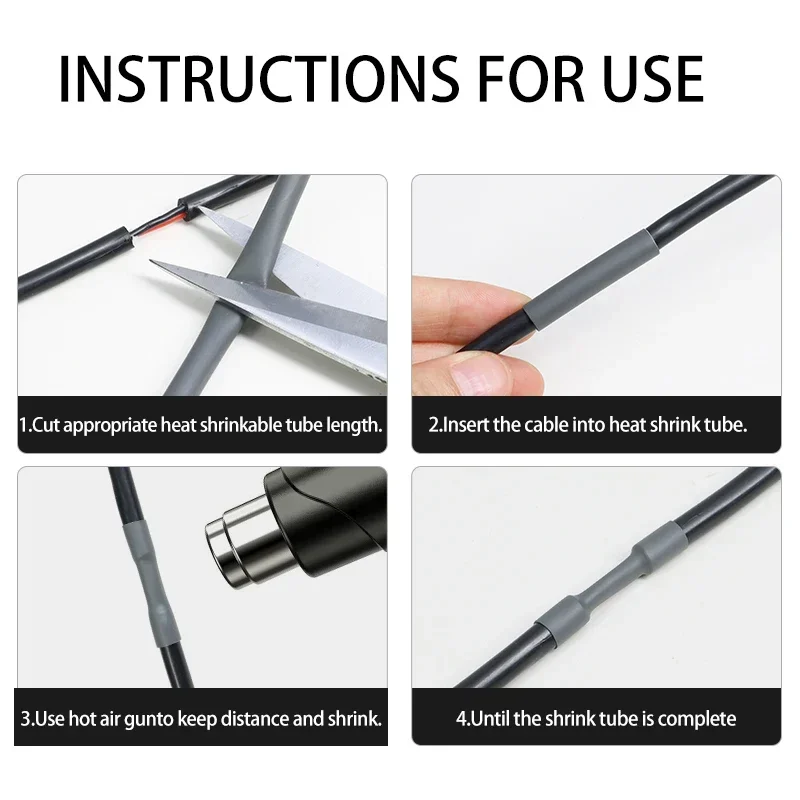 Кабельная муфта диаметром 1 мм ~ 50 мм, серая термоусадочная трубка, разъем «сделай сам», ремонтная обертка, провод 2:1, полиолефиновая изоляционная защитная втулка