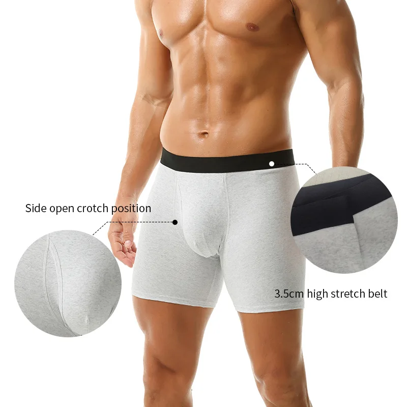 Men Underwear Panties Cotton Boy Boxer Shorts Undies Large Size Bigger Sports Breathable Underpants Fabric Comfortable Fashion