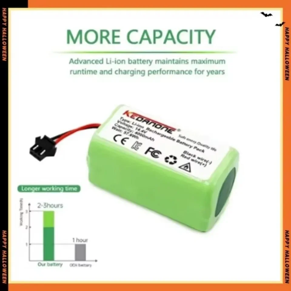 14.8VOriginal High-quality 3500mAh Li-ion Battery for Conga Excellence 950 990 1090 1790 1990 Deebot N79S N79 DN622 Eufy Robovac