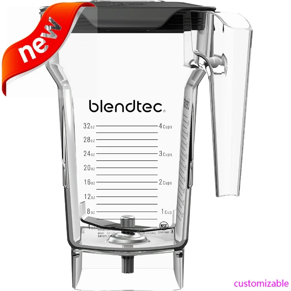 

NEW-Blendtec 75 Oz FourSide Jar - Four-Sided Blender Jar Compatible With Most Blendtec Blenders - 32 Oz Blending Capacity - Clea