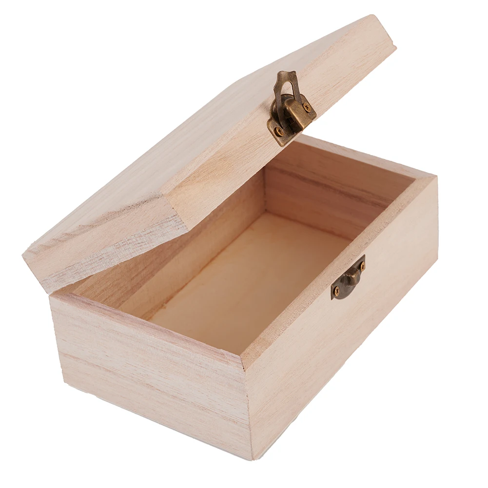 1PC Holzkisten mit Deckel, quadratisch, aufklappbar, Schmuck, Basteln, Aufbewahrungsbox für Heimdekoration, DIY, handgefertigt, Muttertag – Detail 10