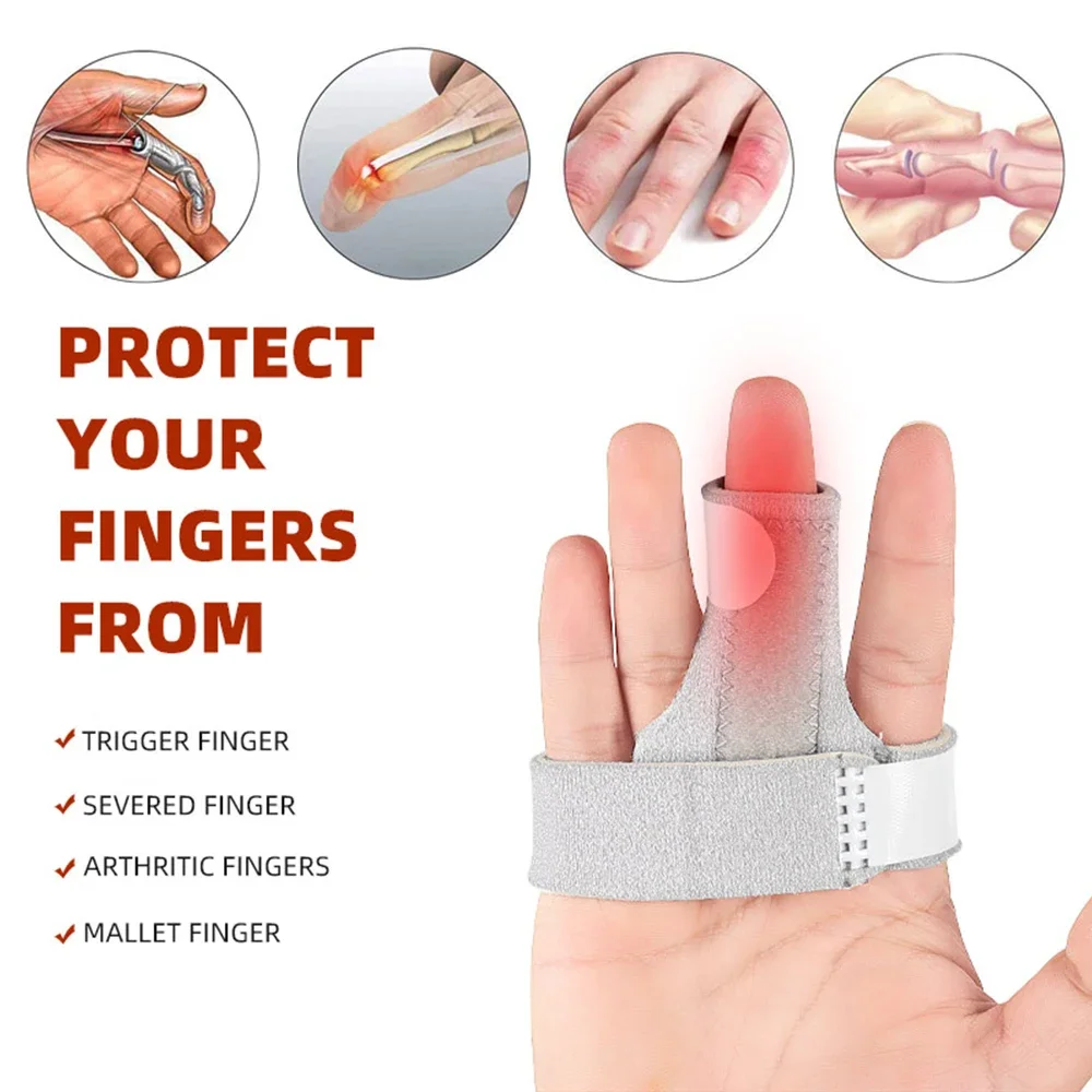 2pcs Finger Splint Support Trigger Mallet Baseball Strain Sprain Broken Finger Basketball Aluminum Brace Straightening Arthritis