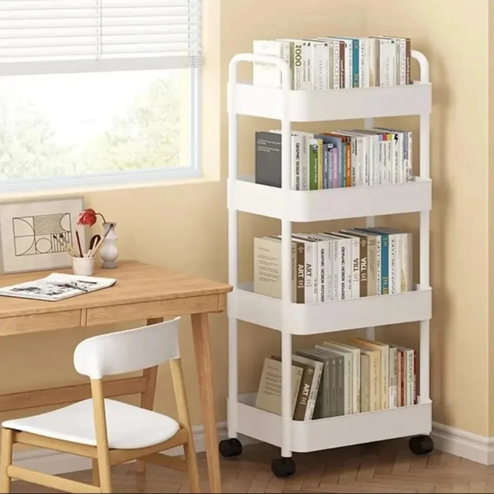 Household Cart Multifunctional Bathroom Kitchen Organizer Storage Cart With Wheels Home Accessorie Mobile Rack Trolley Bookshelf