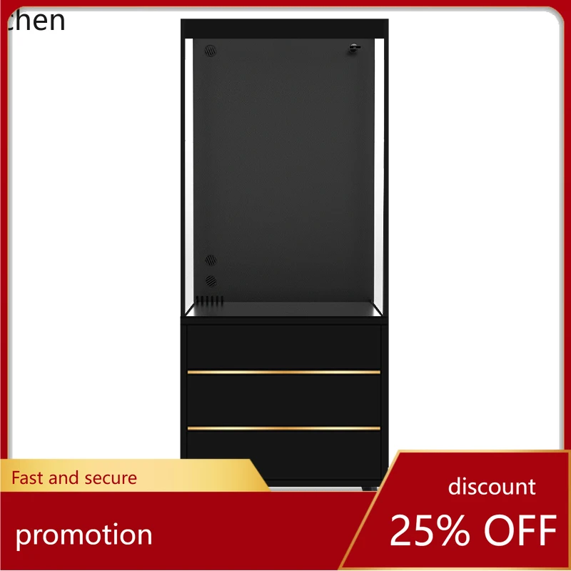 

ZML fish tank living room small ecological tank water-free household ultra-white glass goldfish tank aquarium