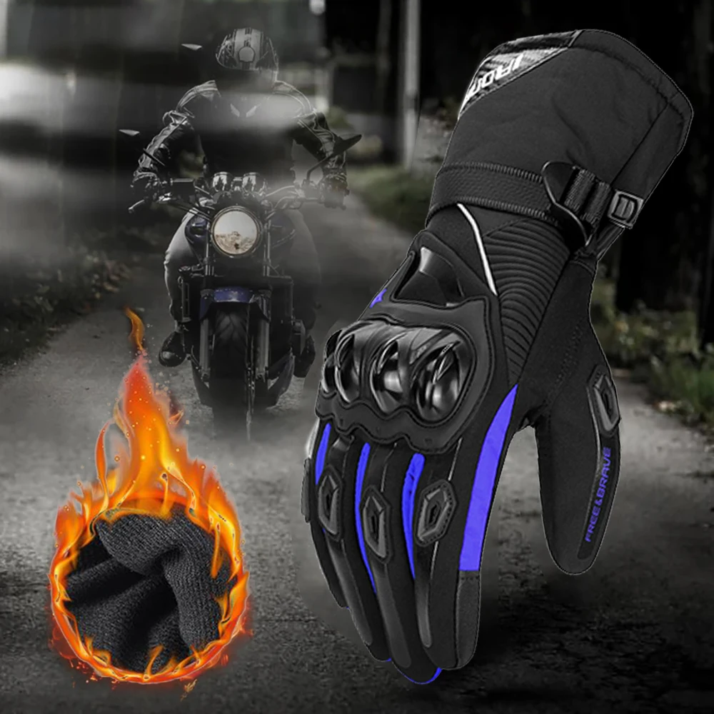 Warm Winter Windproof Motorcycle Gloves Men's Women's Autumn Motocross Hand Gloves Touch Screen Riding Gloves M-XXL