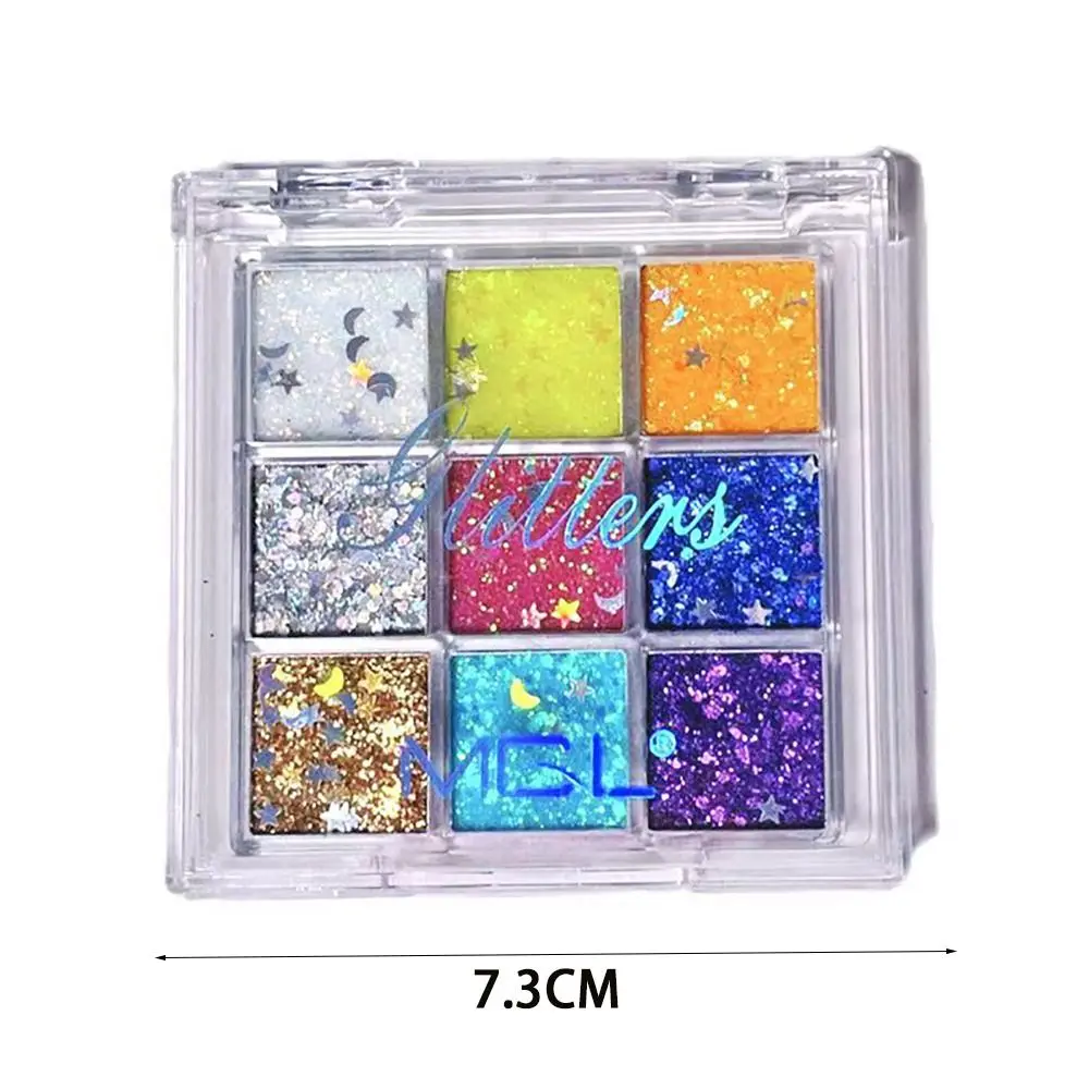 Waterproof Eyeshadow Palette Fashion Matte Glitter Pearlescent Eyeshadow Cosmetic Tool 9color Eye Makeup Children's Performance