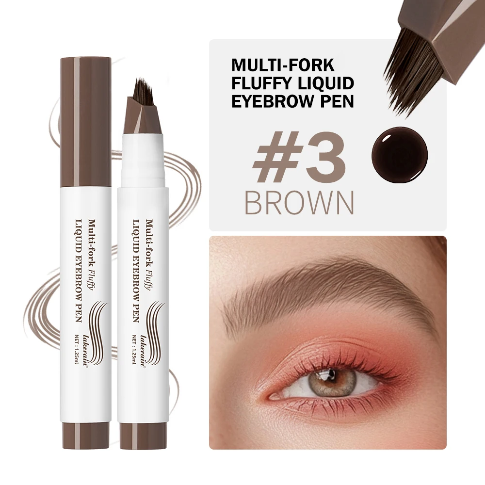Langdurige 4D Wenkbrauw Pen Multi Vorken Vloeibare Pen Tip Fijne Schets Vloeibare Tattoo Brow Waterdichte Nauwkeurige Make-up