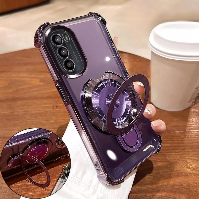 Custodia con staffa magnetica placcatura antiurto per Samsung Galaxy A05 A05S A04 A04S A04E A03S A02S A03 A02 Core Cover