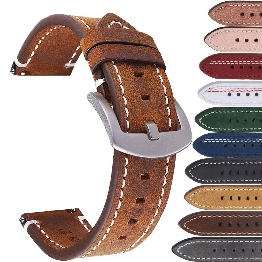 

Genuine Leather Watch Band Strap 18/20/22/24mm Quick Release Watch Strap Soft Vintage Watchbands Bracelet Watch Accessories Belt