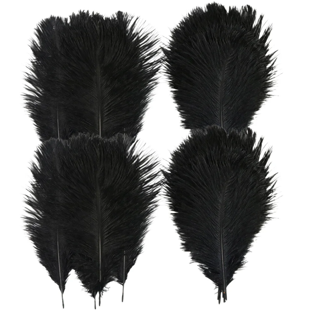 

20pcs Ostrich Plumes Natural Black For Diy Crafts Wedding Home Decoration Party Decorations Handicraft Supplies