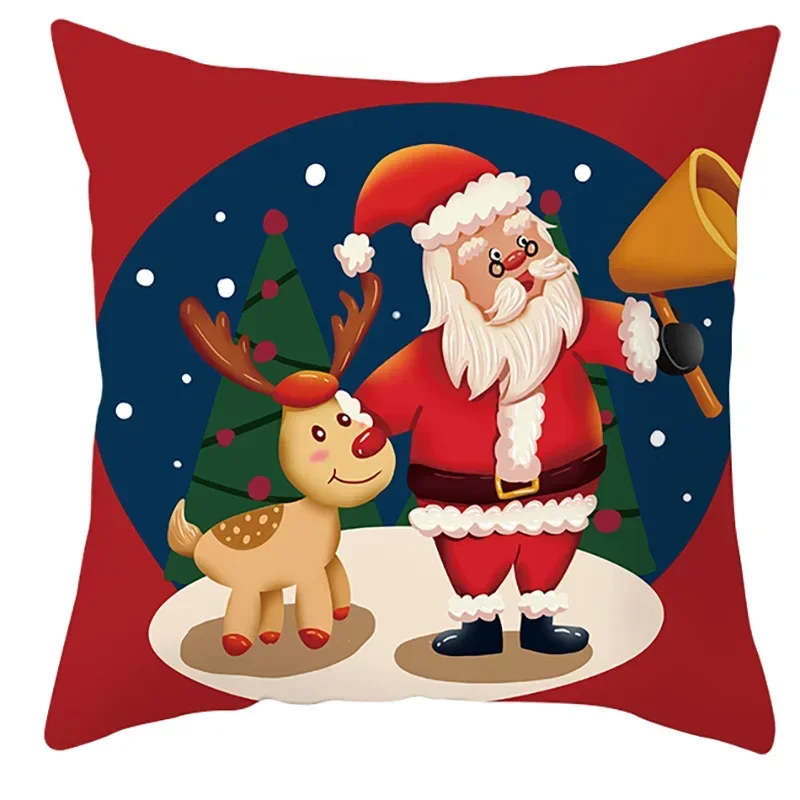 New Santa Claus Pillow Cover, Cute Christmas Home Cushion   Cartoon