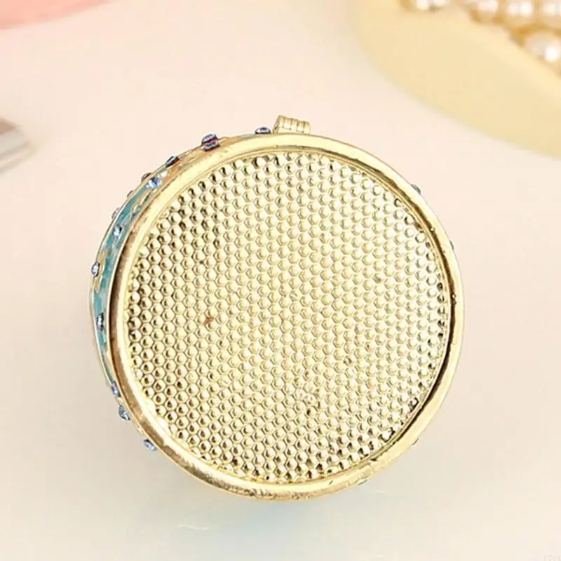Dainty 7cm High Alloy Decorative Box With Brilliant Crystal Embellishments C71A