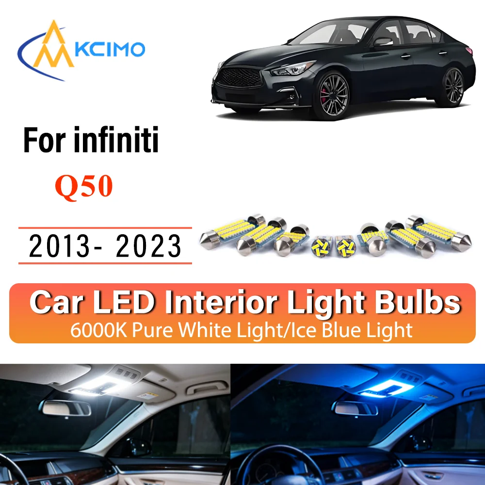 Two Colors Light Bulb For infiniti Q50 2013- 2023 Premium Interior Reading Mirror Bright Easy Install Interior Error-Free Lights
