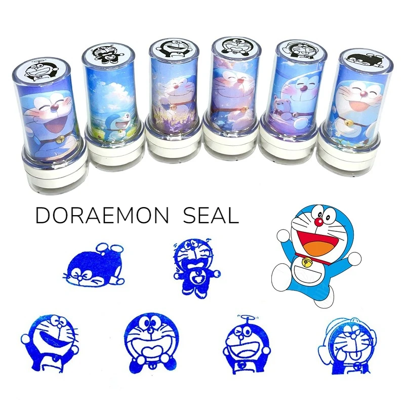 

1Pcs Doraemon Cartoon Seal Anime Figure Cute Pattern Stamp Children Painting Seal Interactive Toys DIY Stationery Birthday Gifts