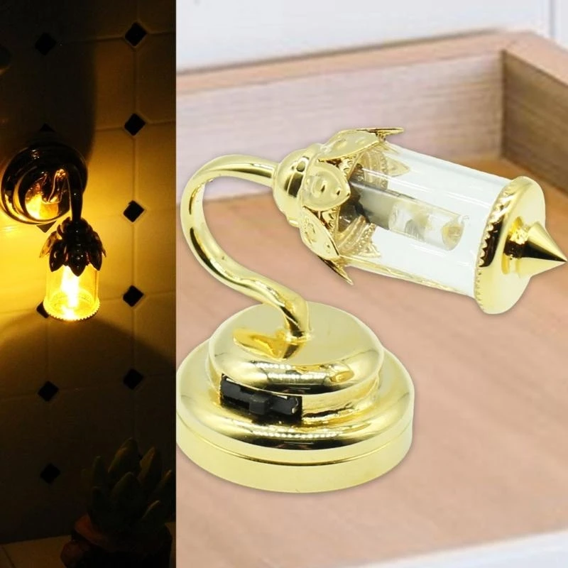 1:12 Dollhouses salon Sconcce Gence Kid LED lampe murale jouet meubles maison maison lampe murale