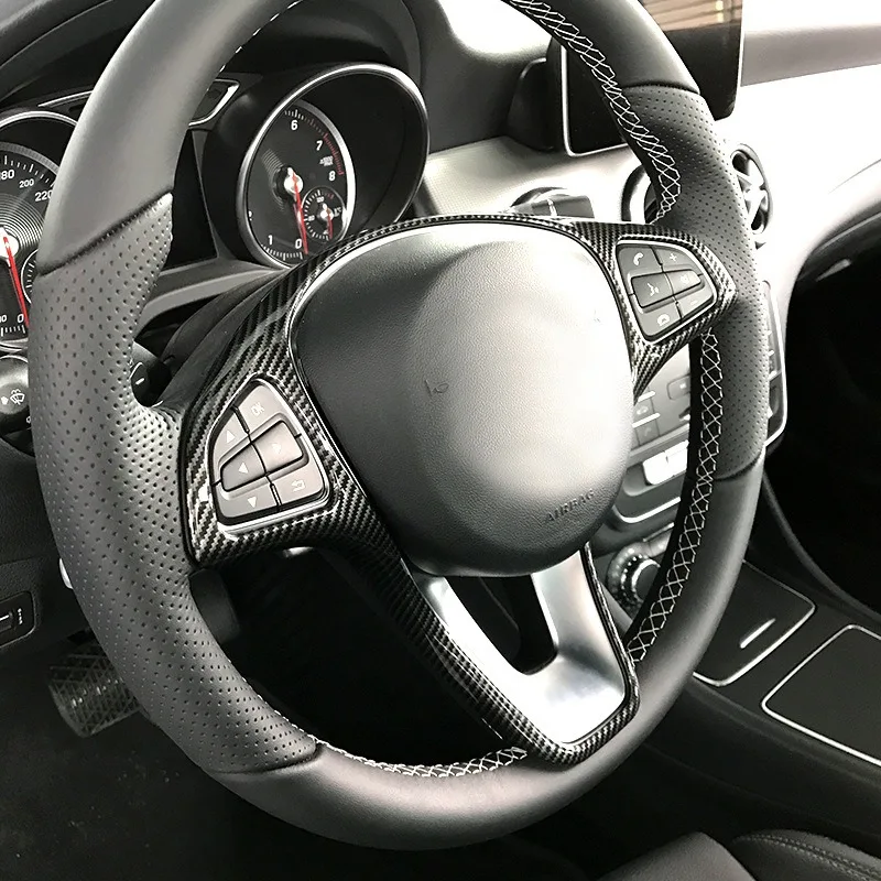 

For Mercedes Benz A B C E GLA CLA GLC GLS GLE V Class W246 W205 C117 X253 W447 Car Steering Wheel Panel Frame Cover Trim