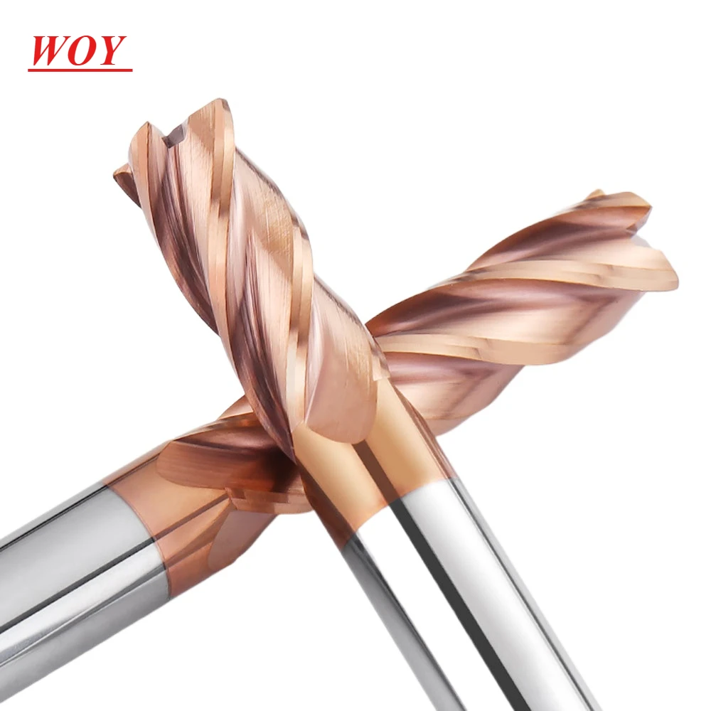 WOY HRC55 Carbide Corner Radius endmill 4Flutes Milling Cutter Alloy Coating Tungsten Steel cutting tool CNC maching Endmills