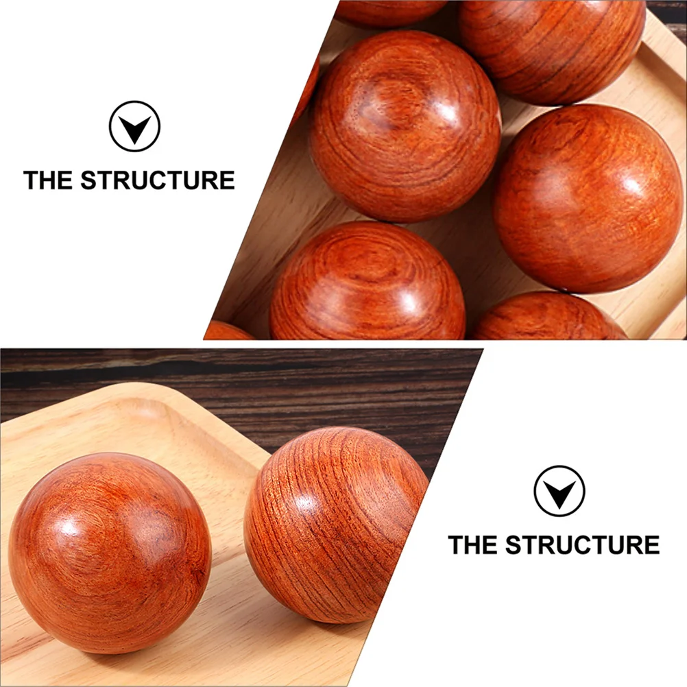 

2Pcs Wooden Hand Exercise Massage Balls Fitness Balls 5cm Hand Massage Supplies Stress Relief Portable Acupoint Message Ball