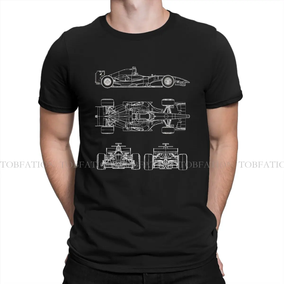 F1 Car Racing Race Car 100% Cotton T Shirt Harajuku Punk Men's Tee Shirt O-Neck Men Tops