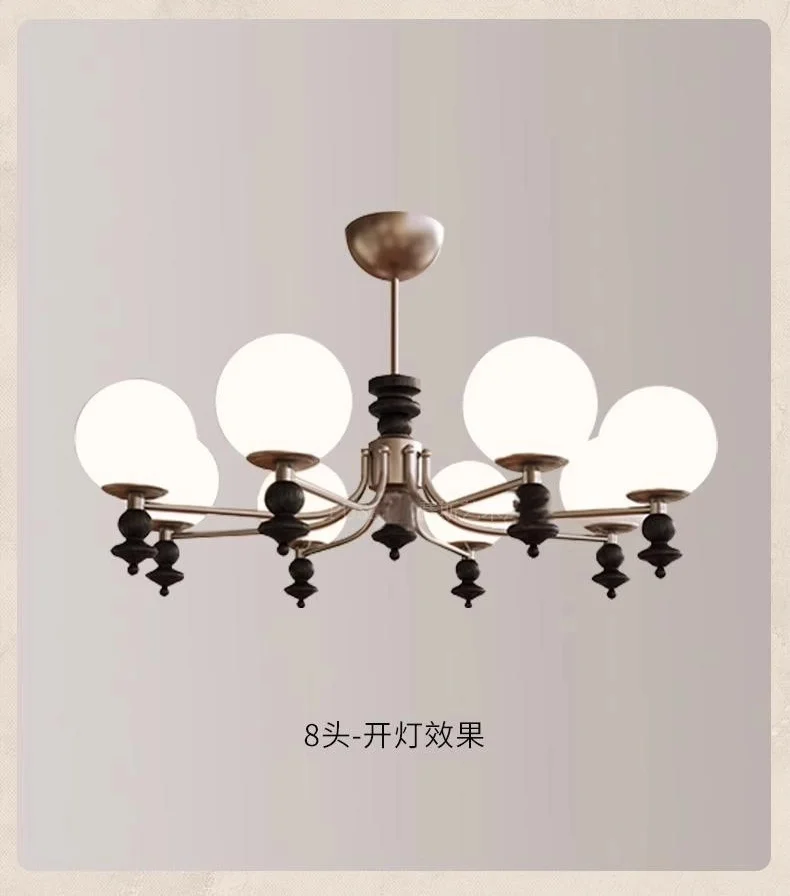American Glass E27 LED Chandelier Foyer Nickel Pendant