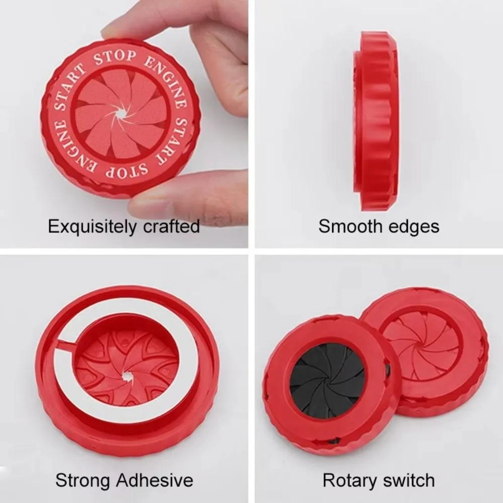 Rotary Design Car Start Stop Button Cover Anti-scratch Anti-peeping Function Engine Start Stop Ring Easy Installation Anti-wear