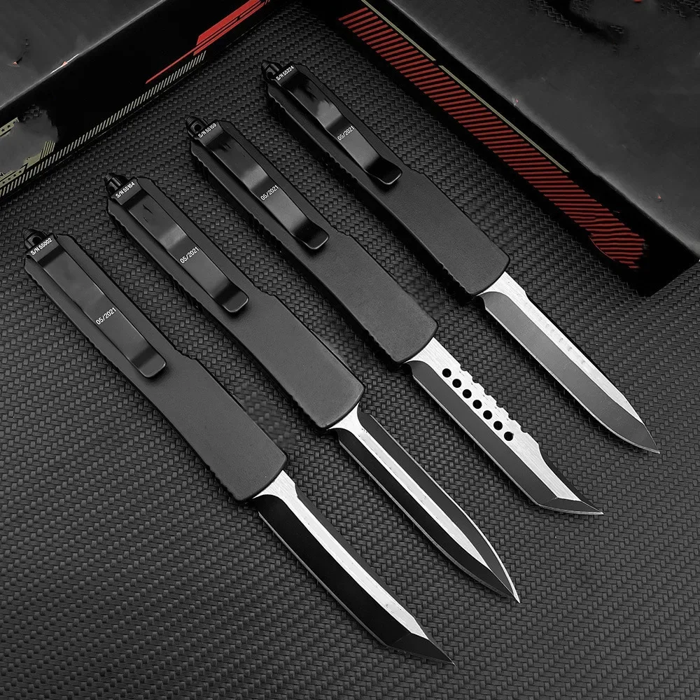 

AU TO Fast Opening Folding Pocket Knife D2 Blade Zinc Aluminum Alloy Handle Hunting Survival EDC Utility Tool Tactical Knife