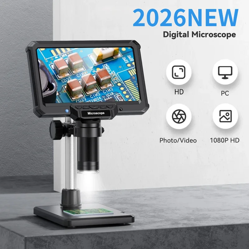 Microscope 1200X 16MP HD Electronic Microscopes Camera Magnifier for Soldering Phone Repair Microscope, Coin, PCB, PC View