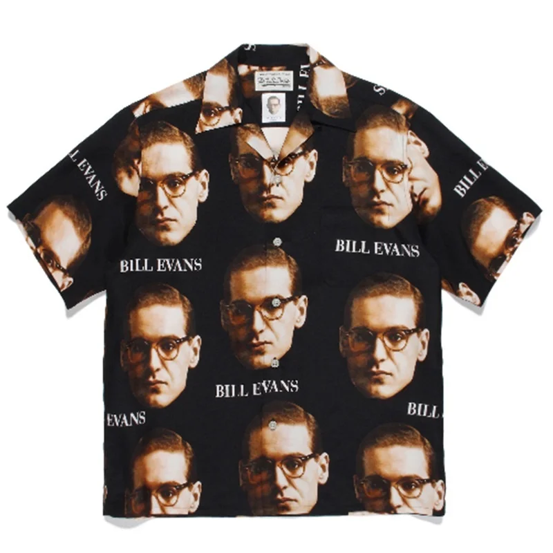 WACKO MARIA Classic Mens Womens Couple Hip Hop Loose Digital High Quality Print Pattern Hawaiian Short Sleeve Shirt