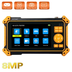 5inch CCTV Tester 8MP SDI AHD CVI TVI Video Surveillance Camera Monitor 4K Cftv Tester with HDMI VGA RS485 UTP Cable Tracker