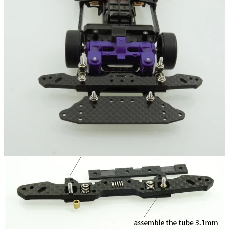 

free ship mini 4wd carbon pivot set swing fish car parts MS chassis double springs up and down rear sliding rear wide brake set