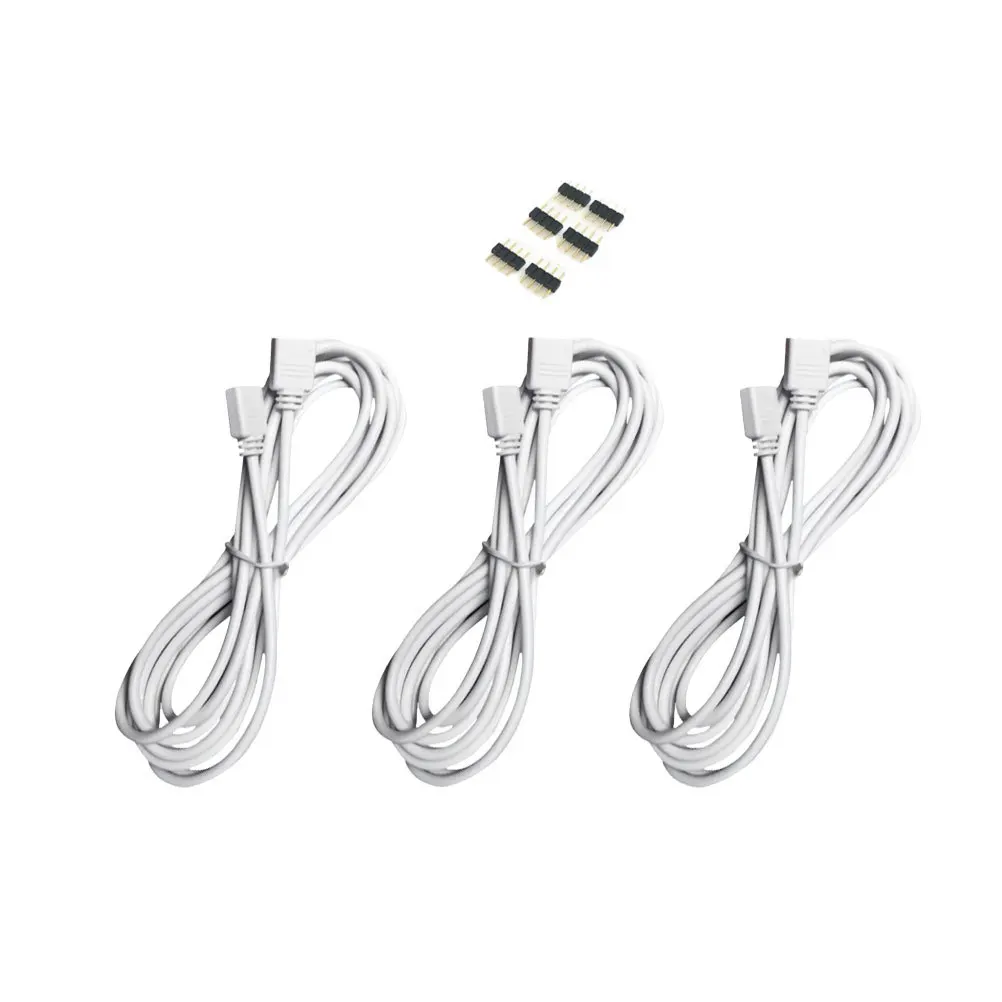 

9pcs Led Light Strip Extension Cable 2M Rgb 4 Pin Connector For Strip To Controller Connection No Soldering Required Power