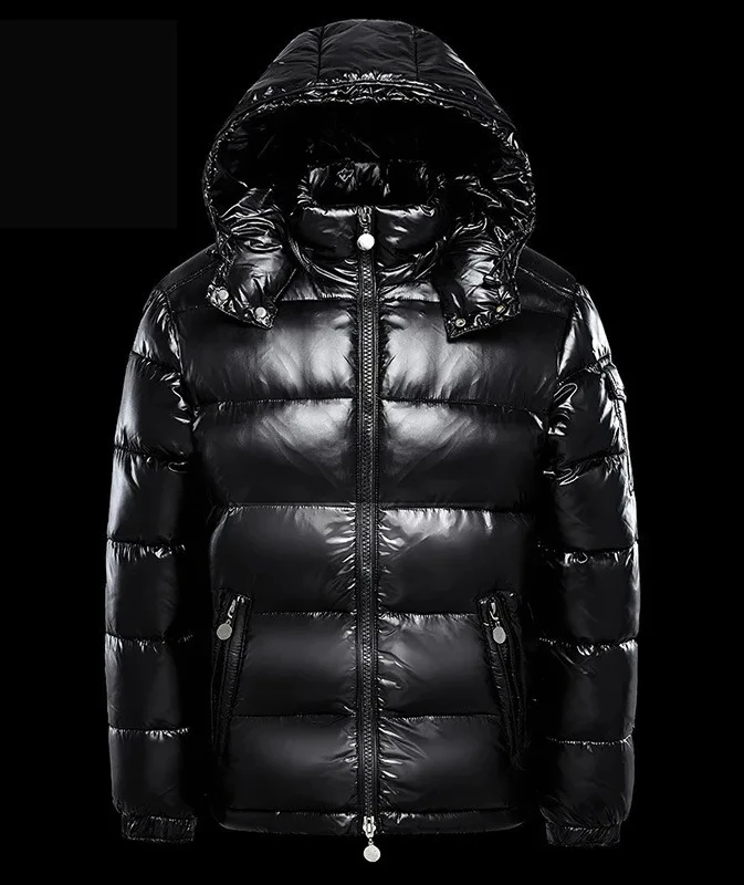 

Новые глянцевые пуховые пальто, мужские куртки, короткие зимние утепленные куртки-кардиганы с капюшоном, защищающие от холода, с длинными рукавами