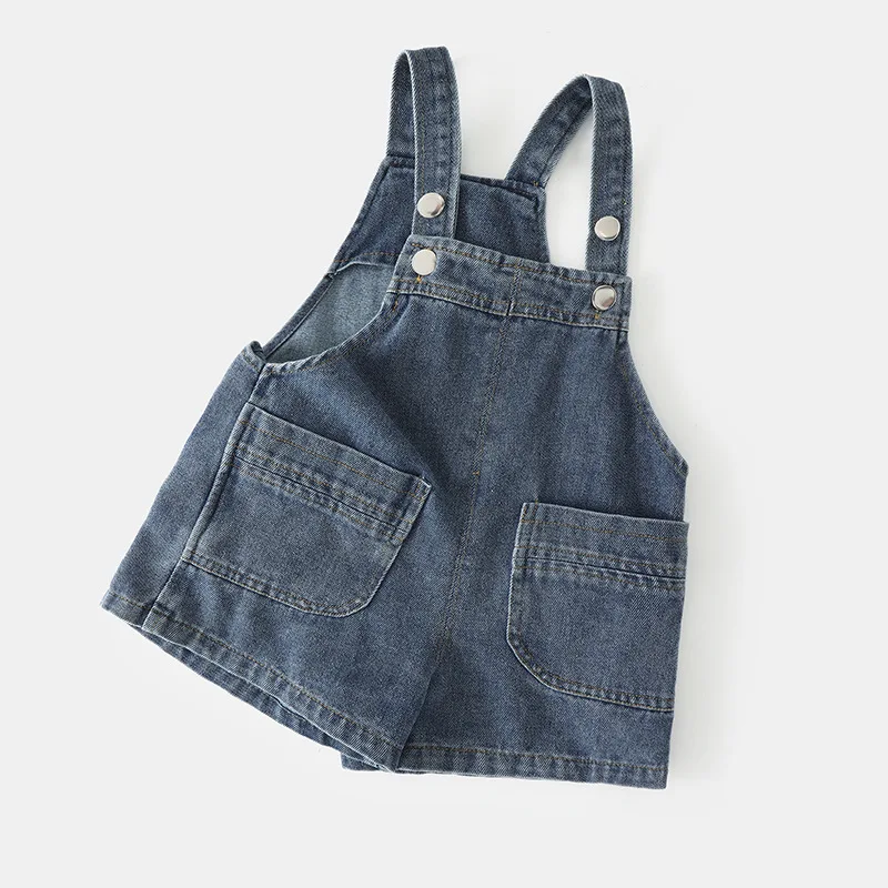 2026 Sommer Neue Koreanische Edition Mode Blaue Cowboy-Trägerhose für Jungen und Mädchen 0-4 Jahre – Detail 2
