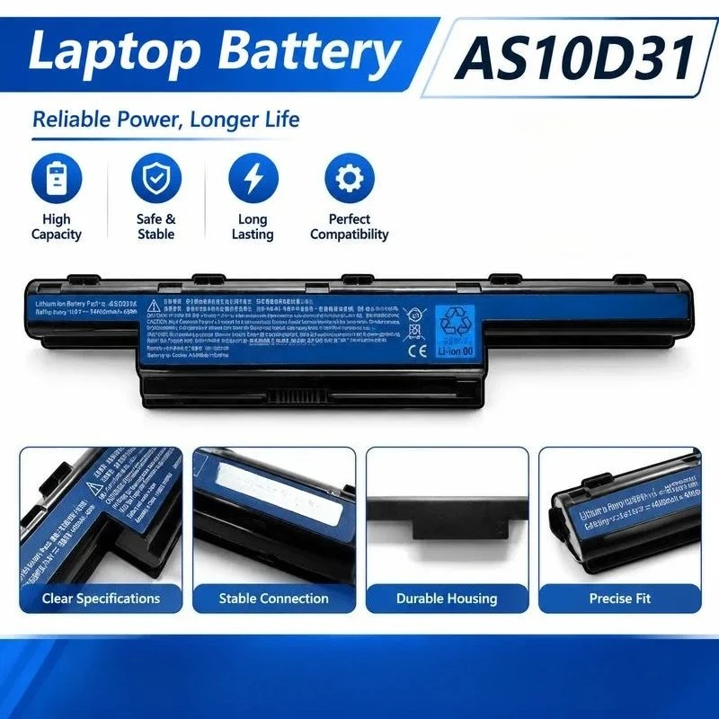 For Acer 5750G 4741G E1-471G AS10D31 D41 D51 D81 4750G Laptop Battery Replacement