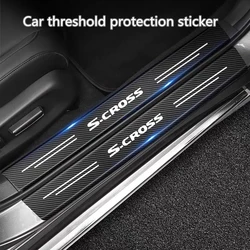 Carbon Fiber Car Threshold Protective Film Waterproof Car Sticker For Suzuki SX4 S-Cross S Cross 2014-2018 2019 2020