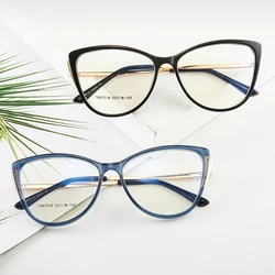 Plastic Frame Glasses Full Rim Nearsighted Spectacles Women Style with Spring Hinges New Arrival Hot Selling Anti-Blue Ray