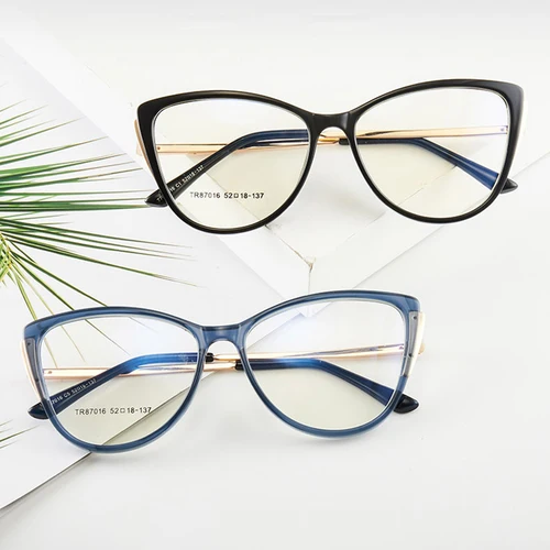 Gafas con montura de plástico, gafas para miopía con borde completo, estilo femenino con bisagras de resorte, recién llegado, superventas, antirayos azules